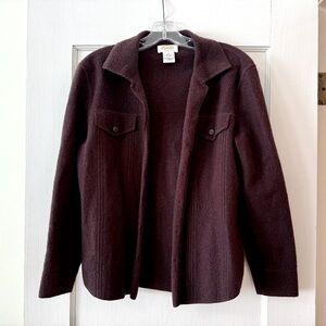 Talbots | Dark Brown Wool Shirt-Jacket